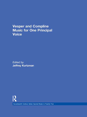 cover image of Vesper and Compline Music for One Principal Voice